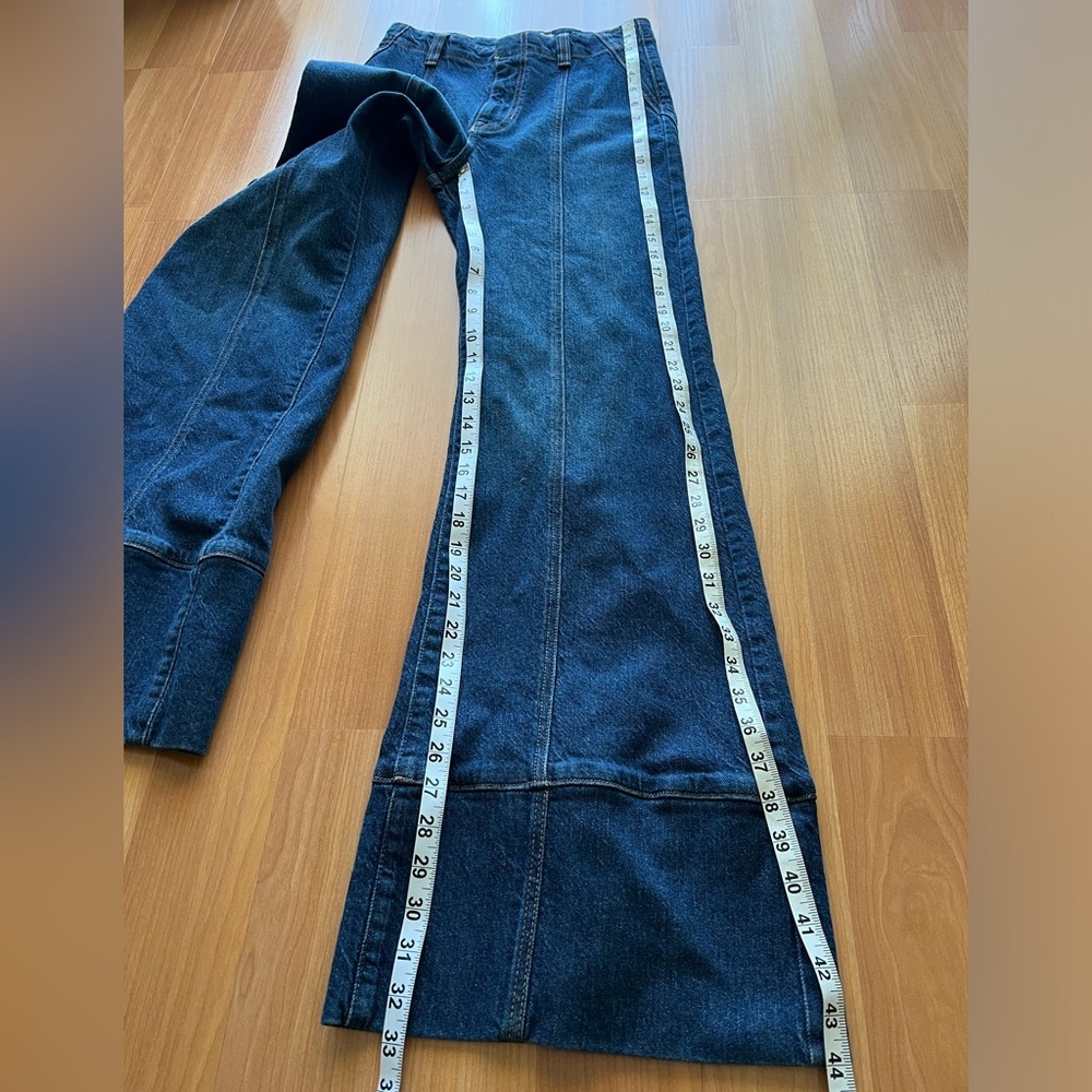 We The Free Ryla A-Line Flare Jeans High Rise Wide Leg Belted Size 26 - Picture 10 of 16